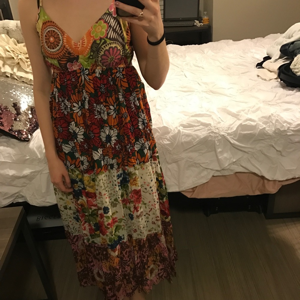 Long Patchwork Hippie Dress